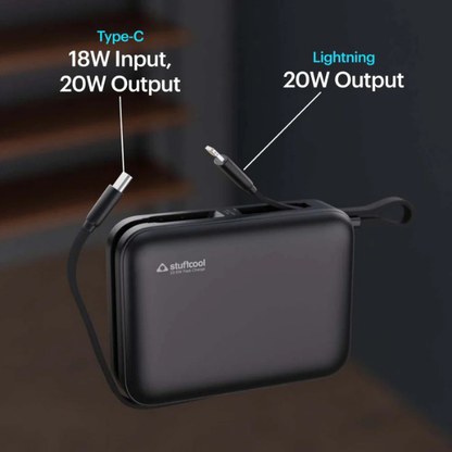 Maverick Mini 20,000mAh Powerbank with Built-in Cables